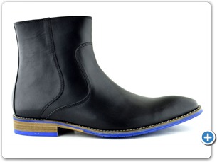 12807 Black Antic Inj Leather Sole Side